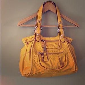 Summery yellow b. Makowsky leather should bag